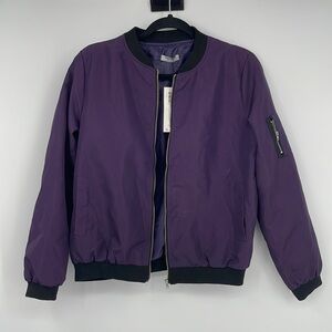 Zeagoo Dark Purple lightweight bomber jacket size medium